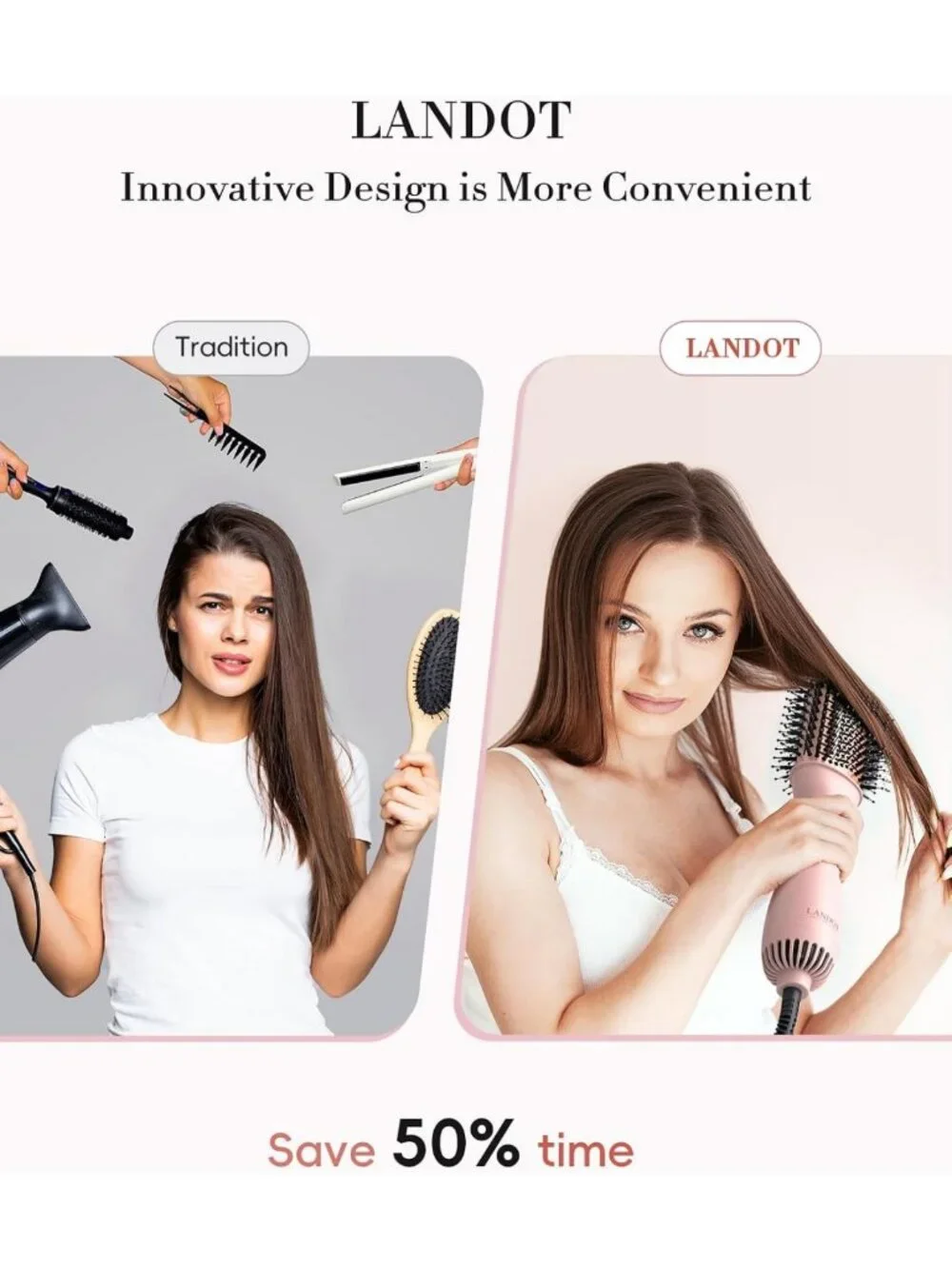 One-Step Hot Air Brush Dryer for Smooth Blowout & Volume - Hair Styling Tool